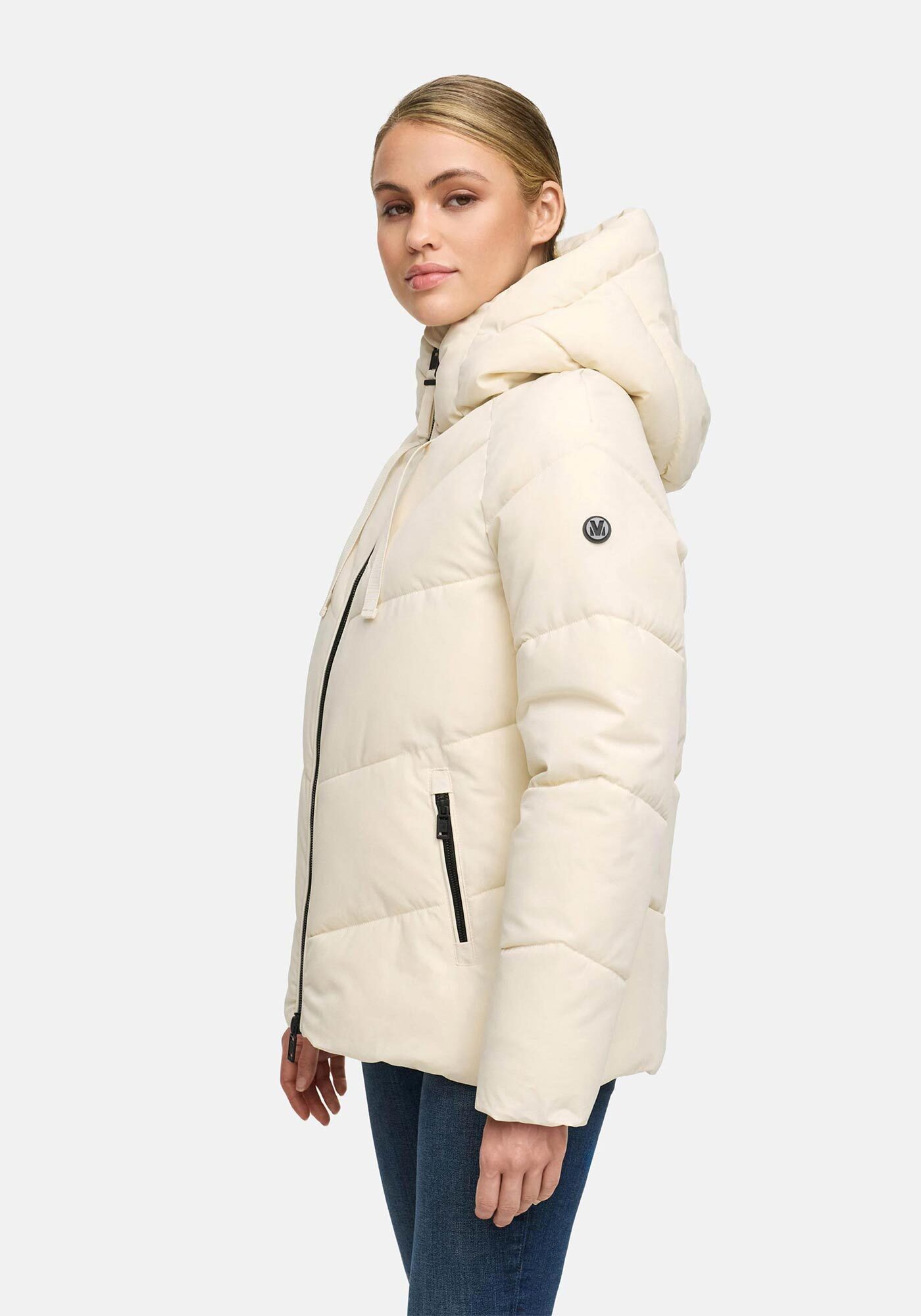 Marikoo Winterjacke Kwamee Schräg gesteppte Winterjacke mit fester Kapuze