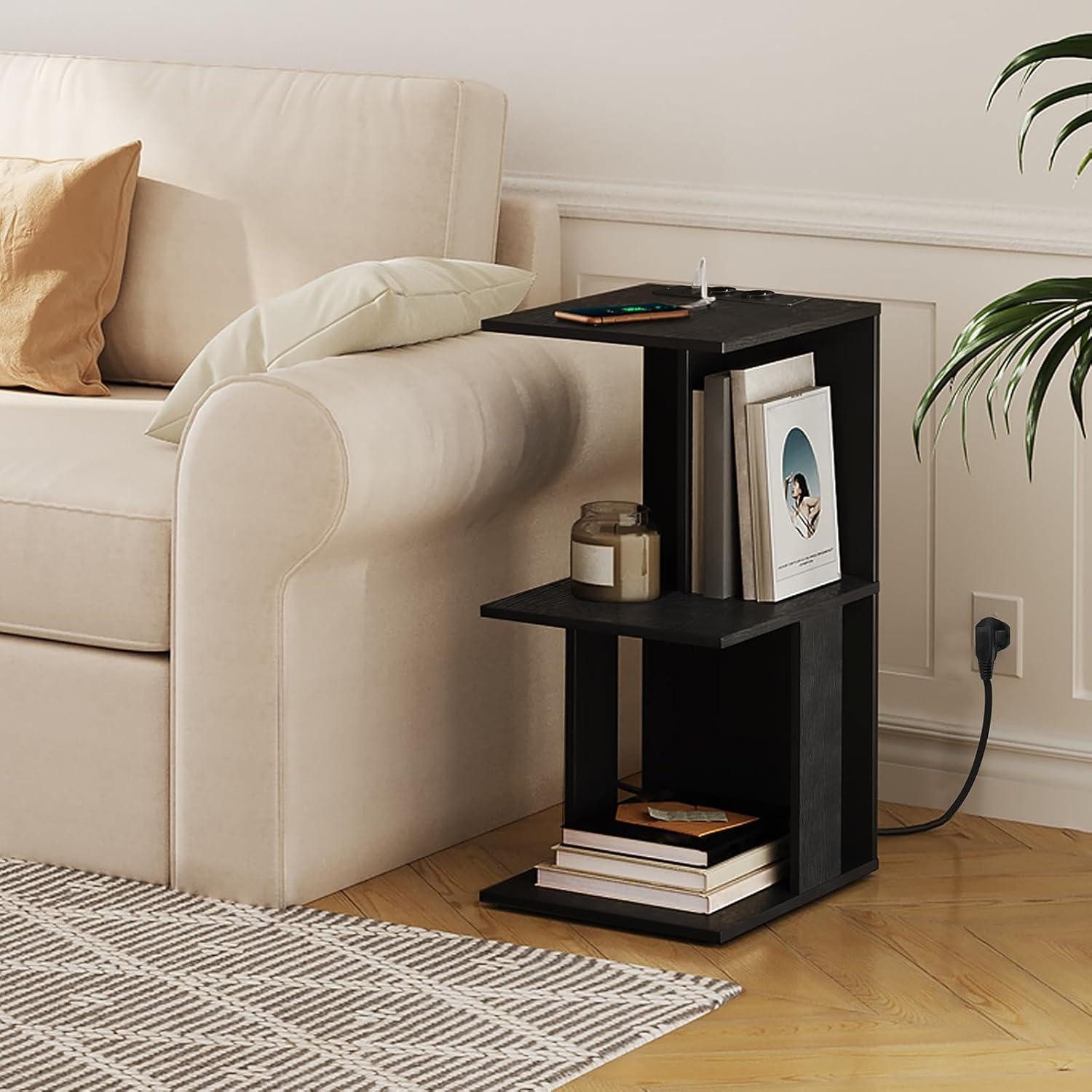 LuxusKollektion Couchtisch Couchtisch mit Ladestation LED-Sensorleuchte günstig online kaufen