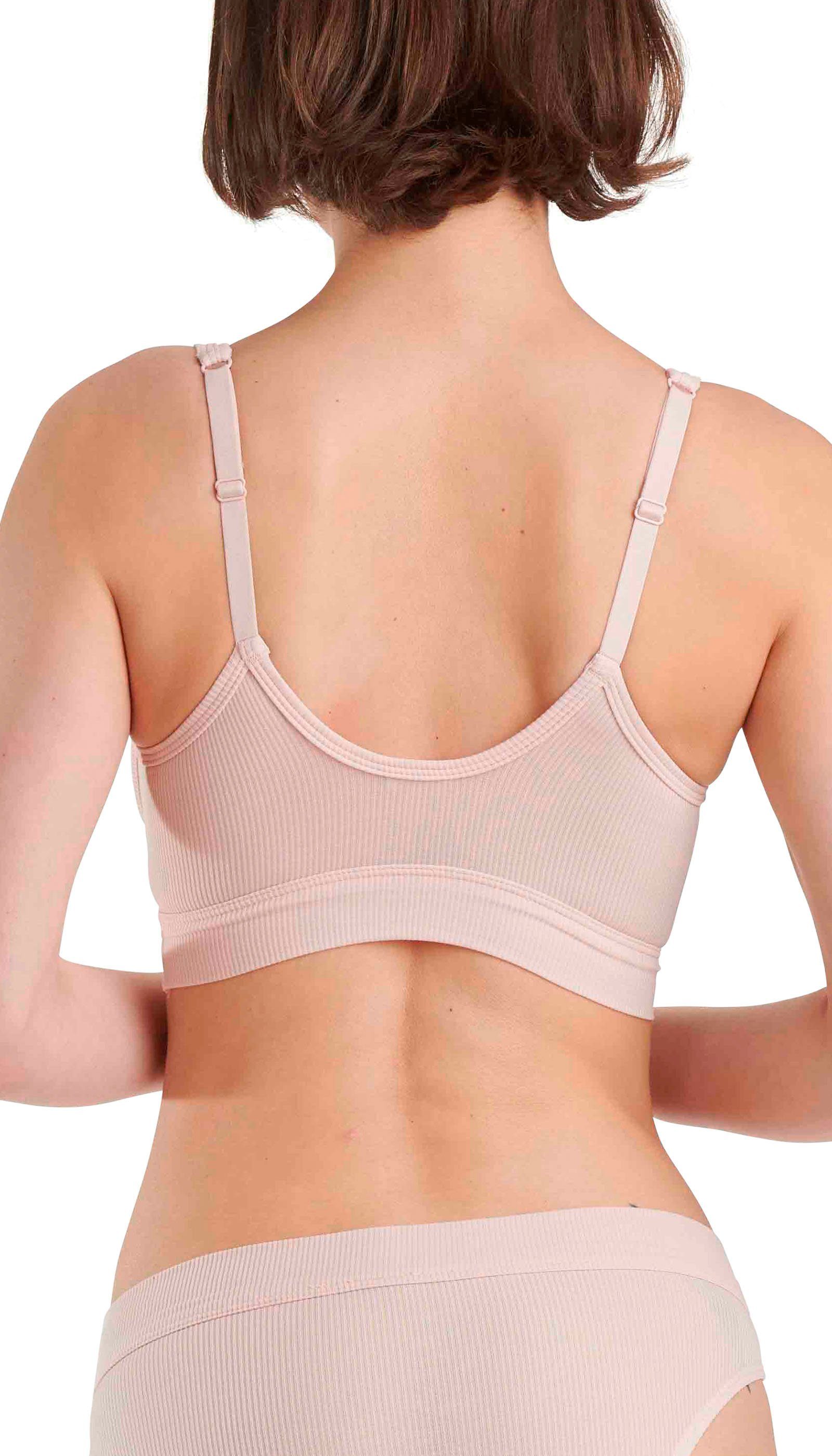 adidas Originals Bustier Flex Ribbed Cotton tiefer V-Ausschnitt, gerippt, elastisch, Träger verstellbar