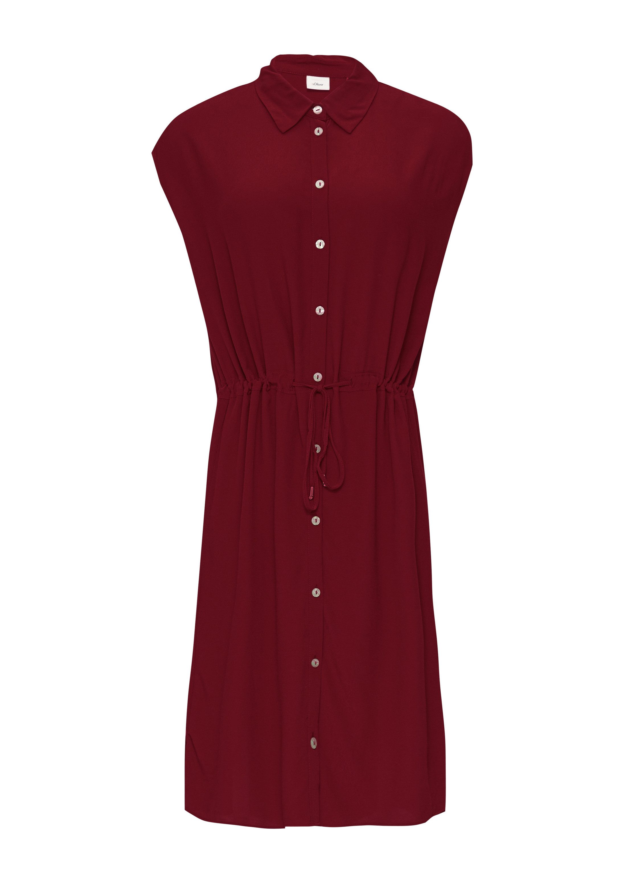 s.Oliver Minikleid Kleid Ärmelloses Hemdblusenkleid aus Viskose