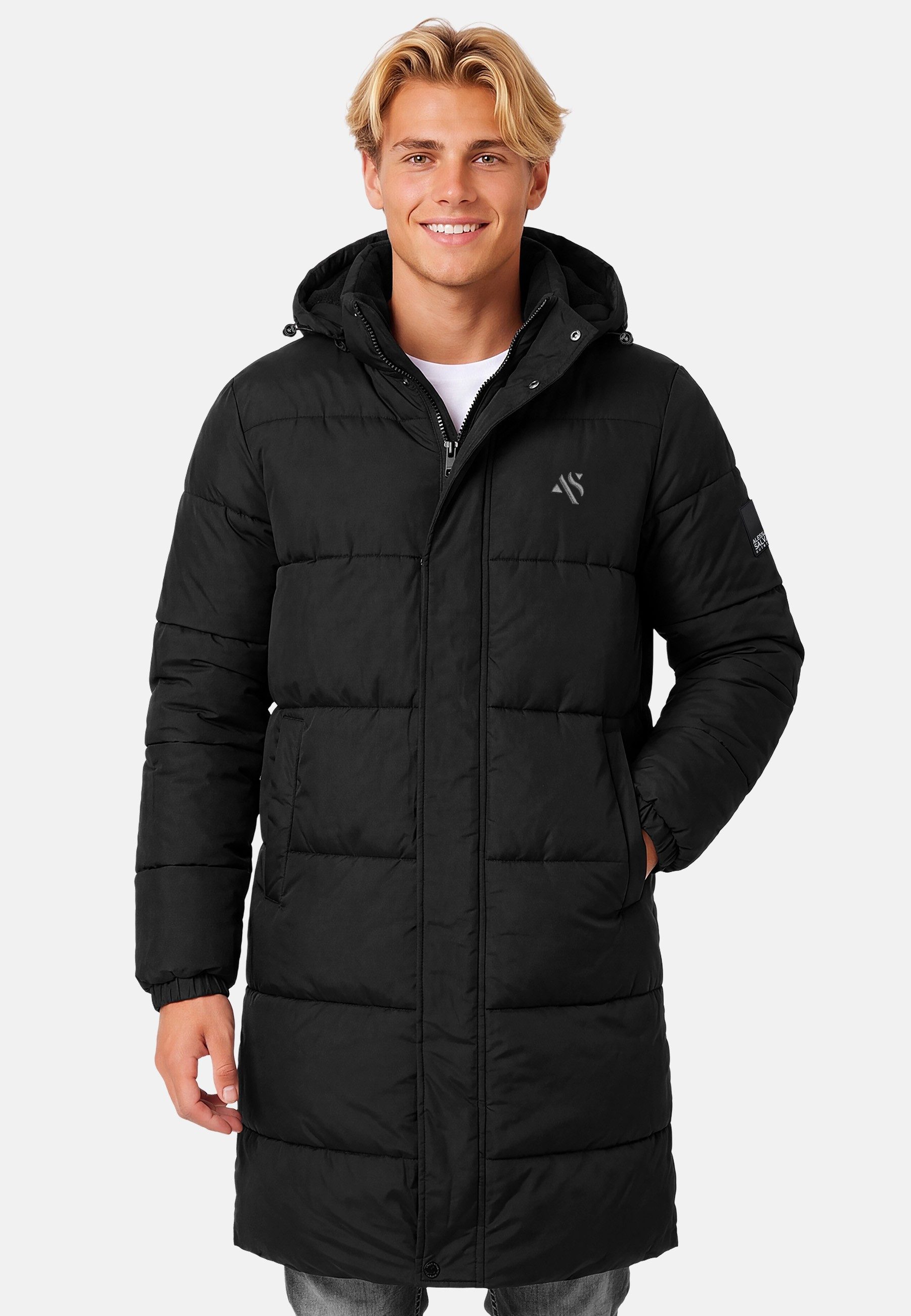 Alessandro Salvarini Winterjacke Alessandro Salvarini Herren Winter Parka gesteppt mit abnehmbarer Kapuze