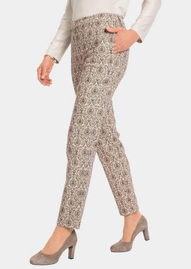 GOLDNER Stoffhose Kurzgröße: Jacquard-Stretchhose mit feinem Glanz