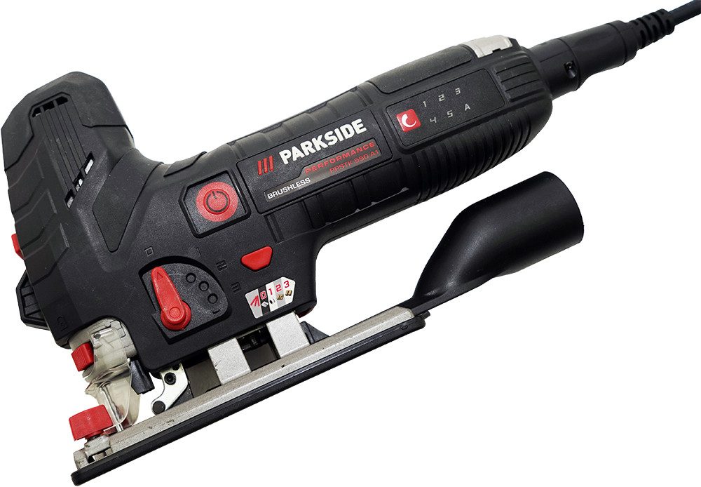 PARKSIDE PERFORMANCE® Pendelhubstichsäge elektrisch Elektrische Stichsäge PPSTK 550, Laserführung und LED-Arbeitslicht