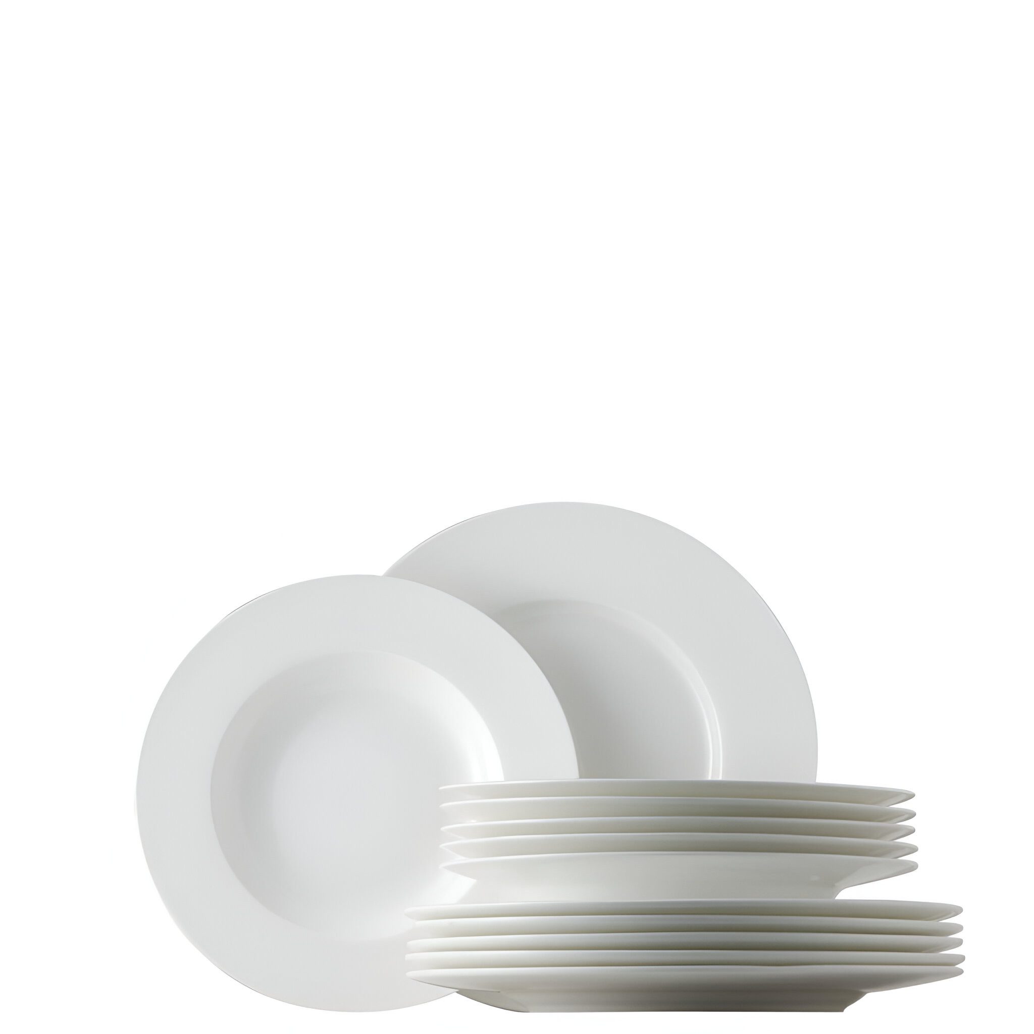 Rosenthal Tafelservice Tafelset 12-tlg. - JADE WEISS, 6 Personen, BONE CHINA, Lebensmittelkontaktsicher + Mikrowellengeeignet + Spülmaschinenfest