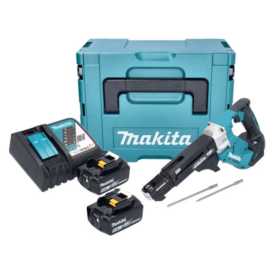 Thumbnail - Makita Akku-Magazinschrauber DFR 551 RTJ Akku Magazinschrauber 18 V 25 - 55 mm Brushless + 2x Akku