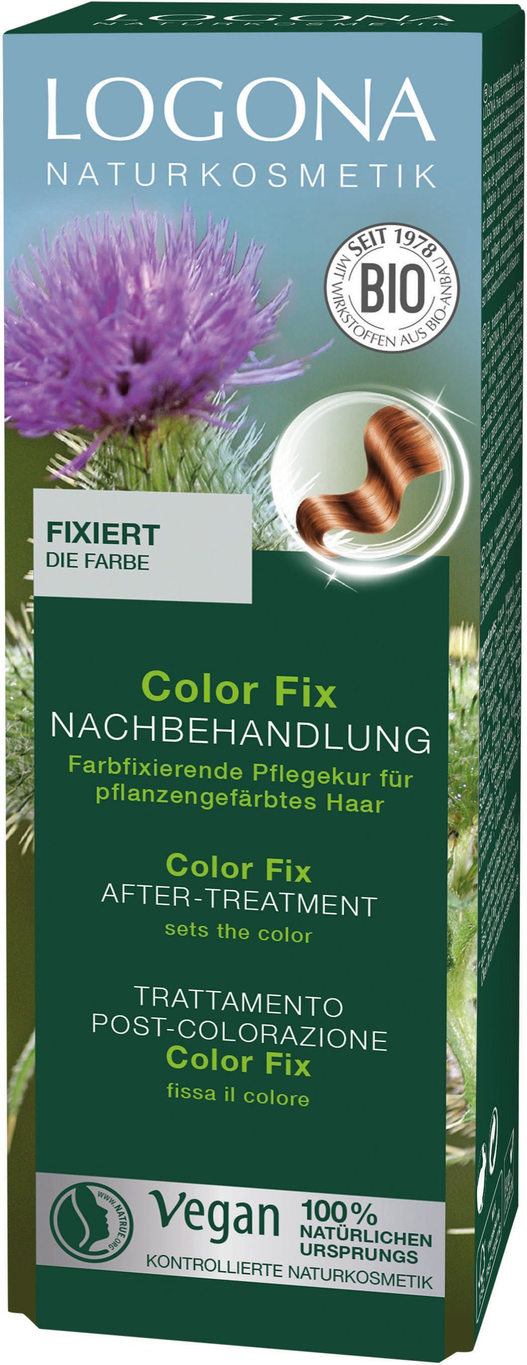 Formel veganer Nachbehandlung, LOGONA Fix Naturkosmetik mit Logona zertifizierte NaTrue Haarspülung Color