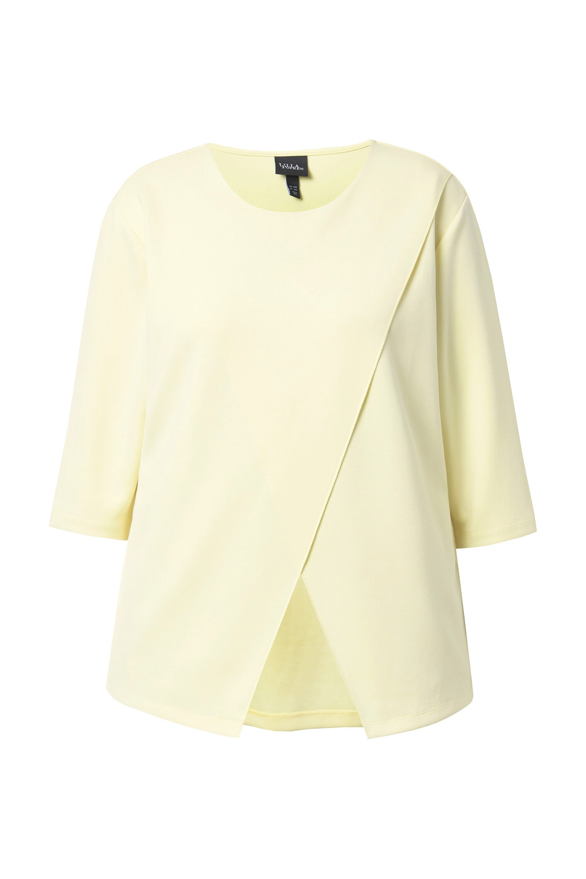 Ulla Popken Sweatshirt Sweatshirt asymmetrisch Rundhals 3/4-Arm Modalmix günstig online kaufen