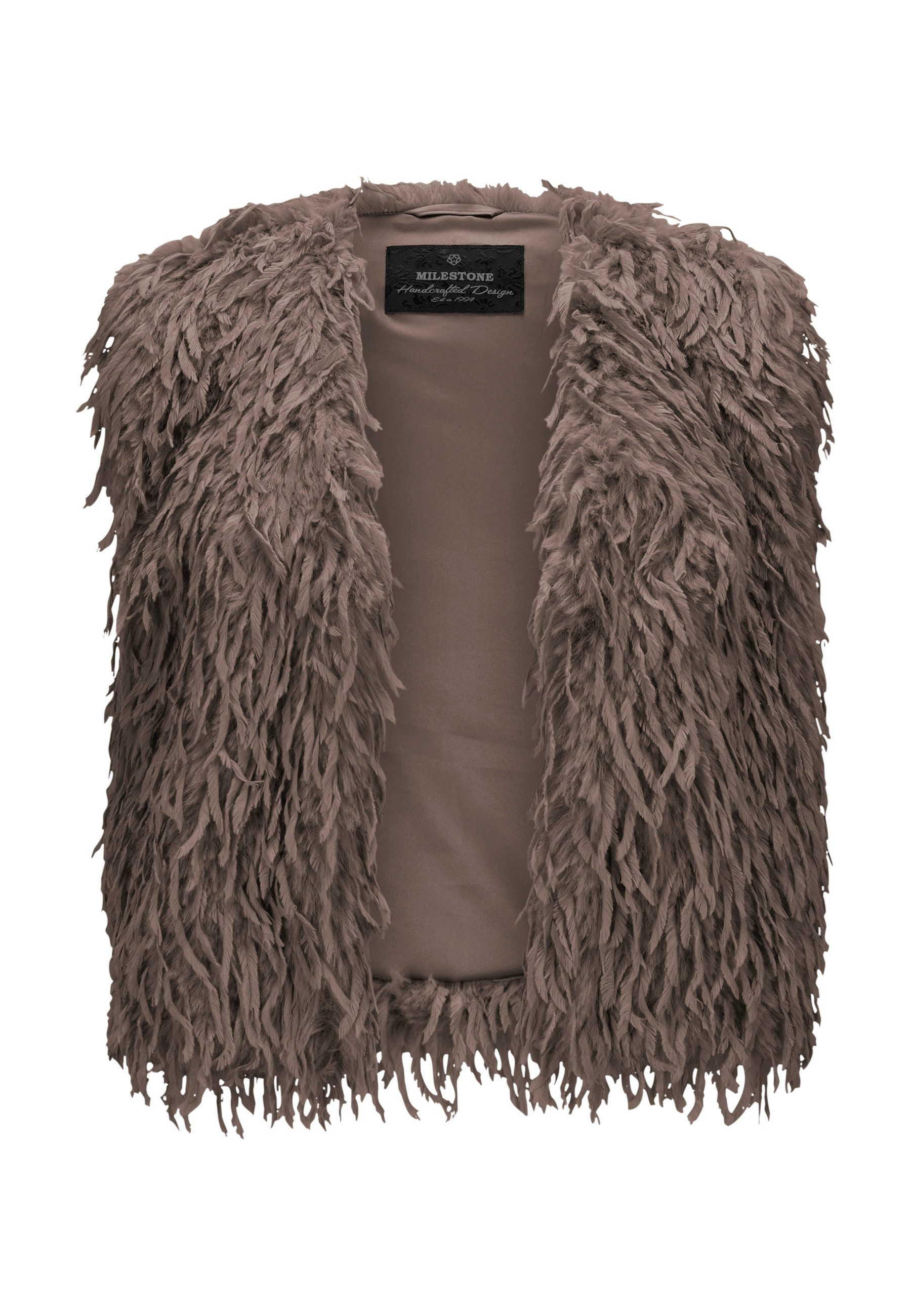 Milestone Fellimitatweste MSMichelle kurze Weste aus Kunstpelz im Federlook günstig online kaufen