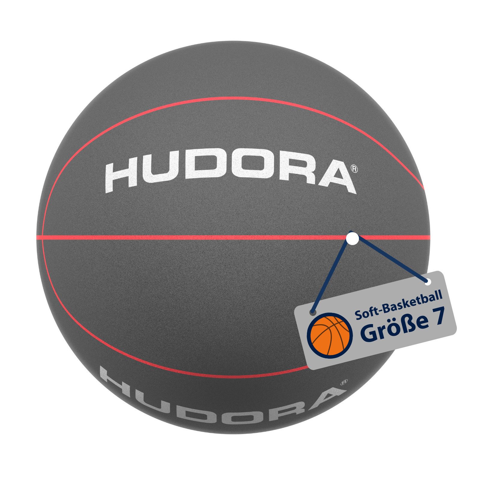 Hudora Basketball Silent (Soft-Basketball), Weicher Schaumstoffball für drinnen und draußen
