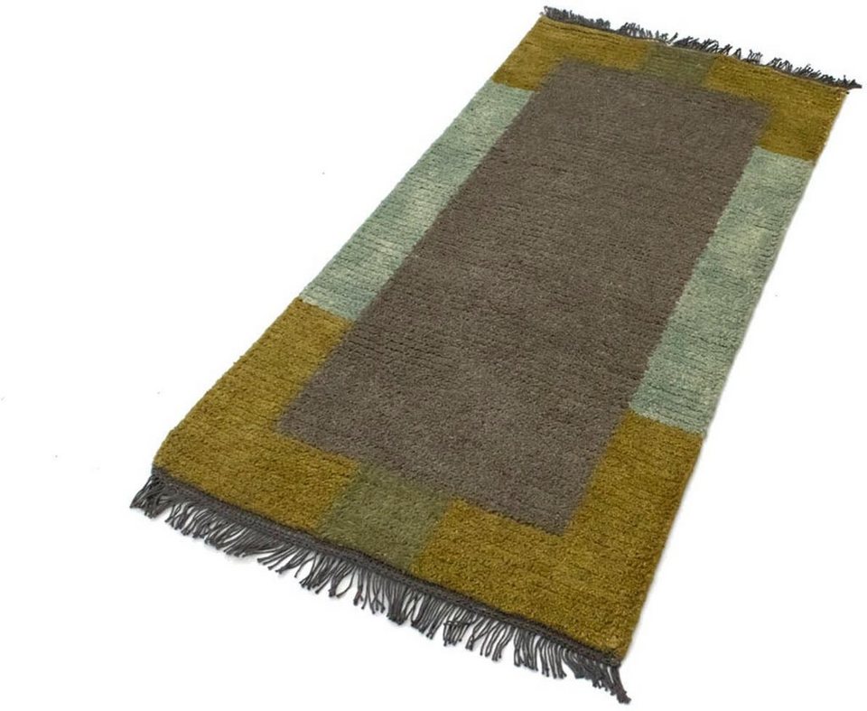 Wollteppich Nepal Teppich handgeknüpft grau, morgenland, rechteckig, Höhe: 18  mm, handgeknüpft