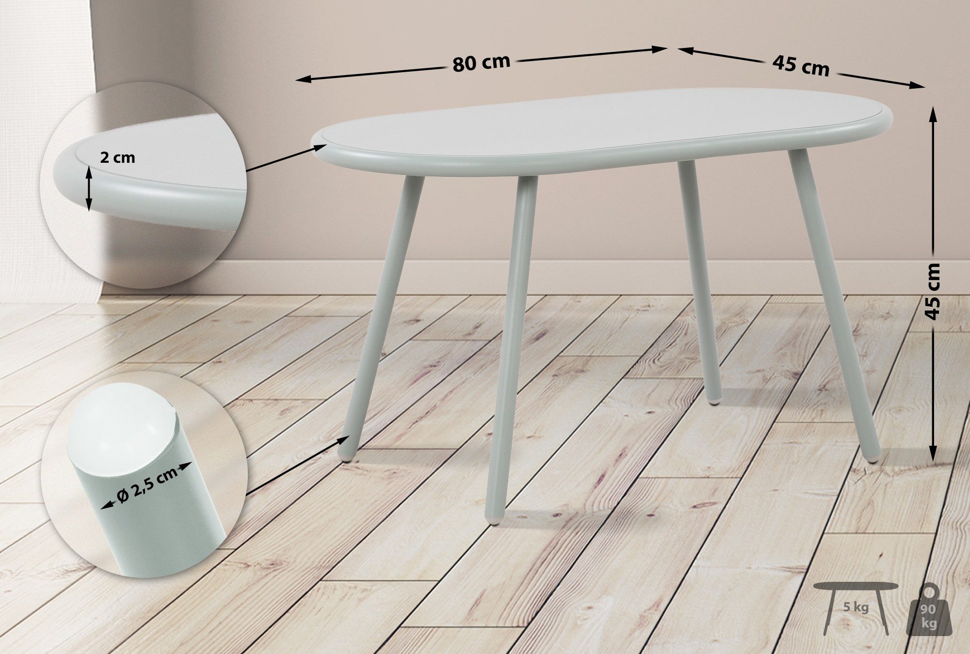 TPFLiving Couchtisch Velan (Tischplatte: Recyceltes Polypropylen, UV-bestän günstig online kaufen