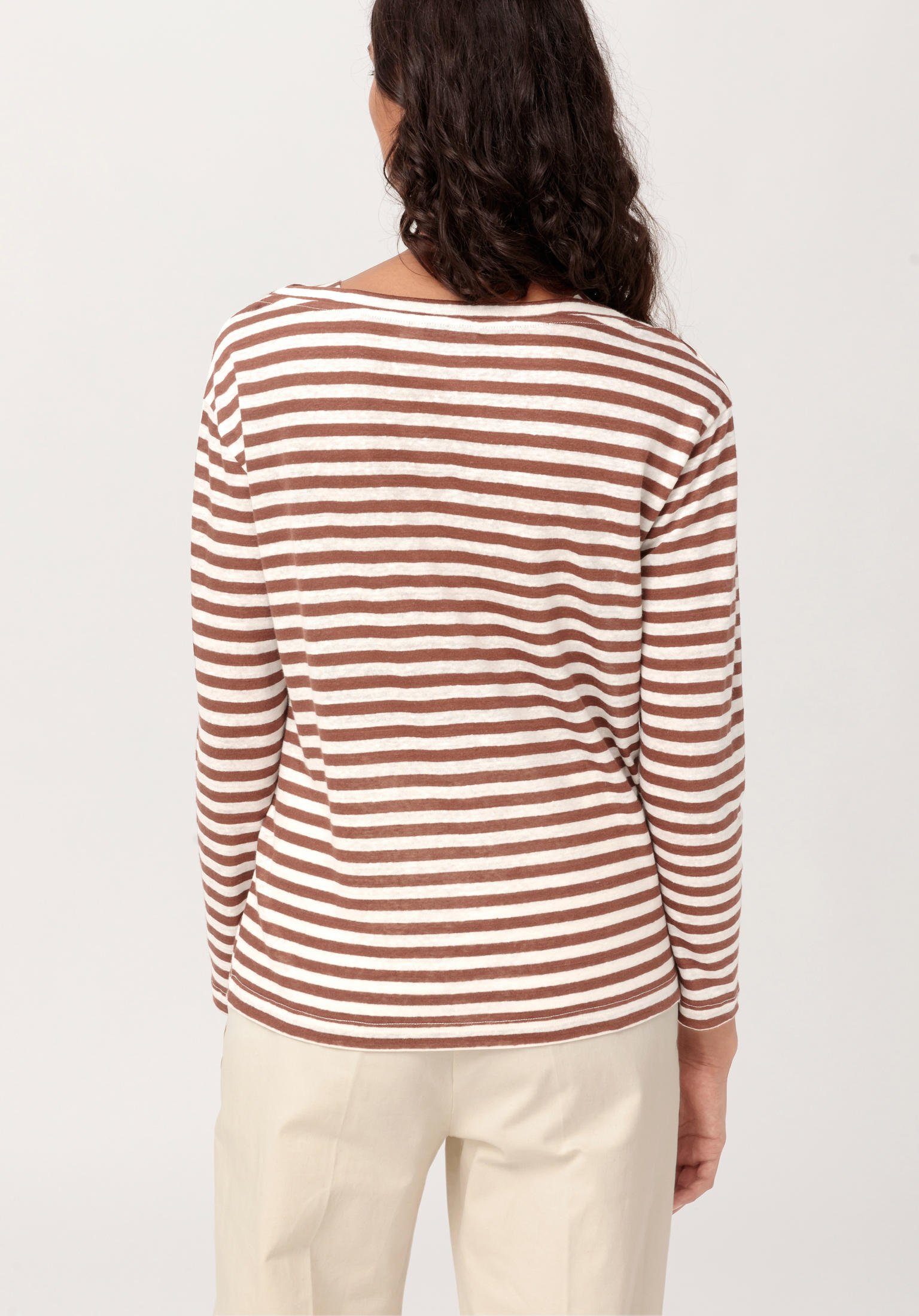 Hessnatur T-Shirt Langarm aus reinem Leinen (1-tlg)