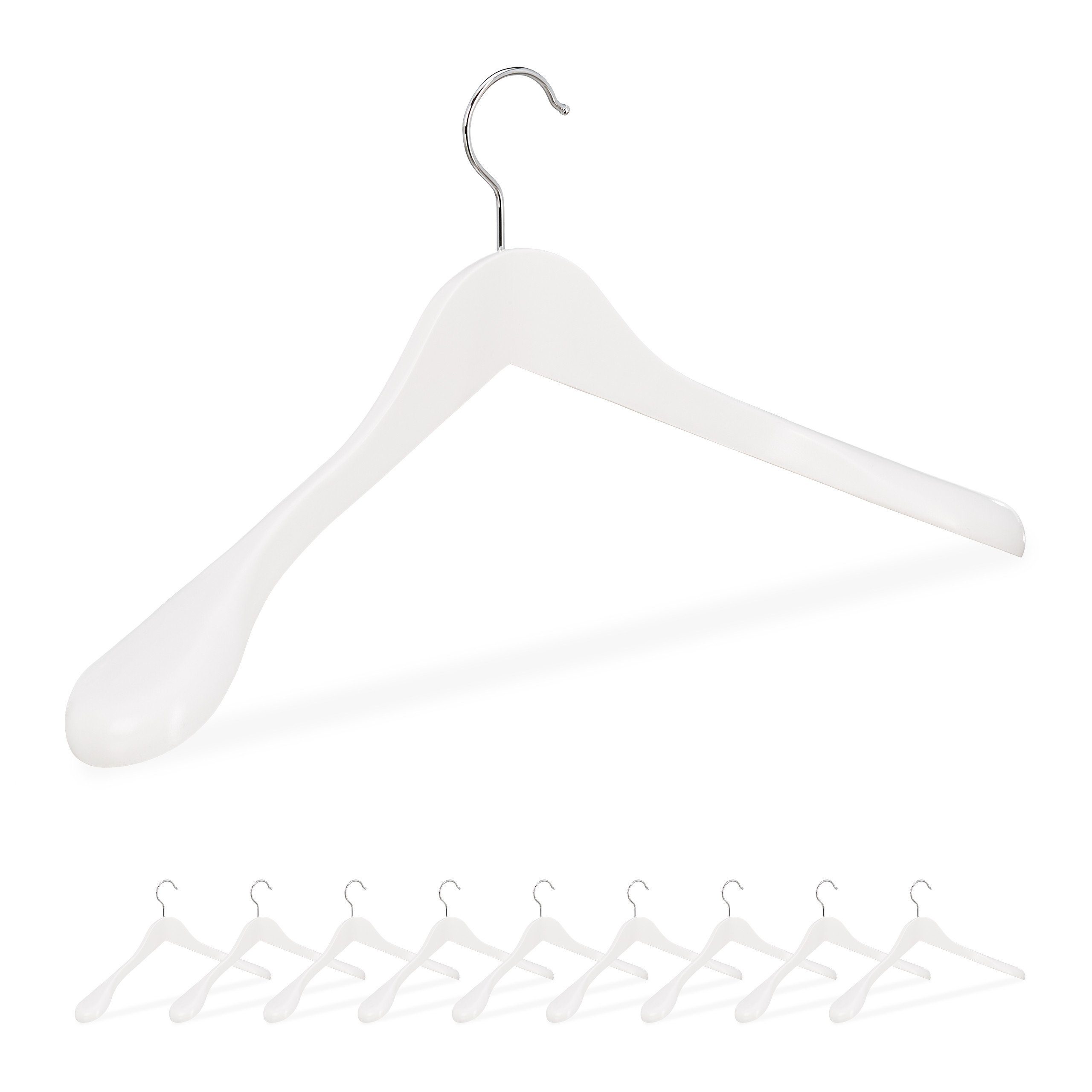 relaxdays Kleiderbügel Anzug Kleiderbügel 10er Set, weiß günstig online kaufen