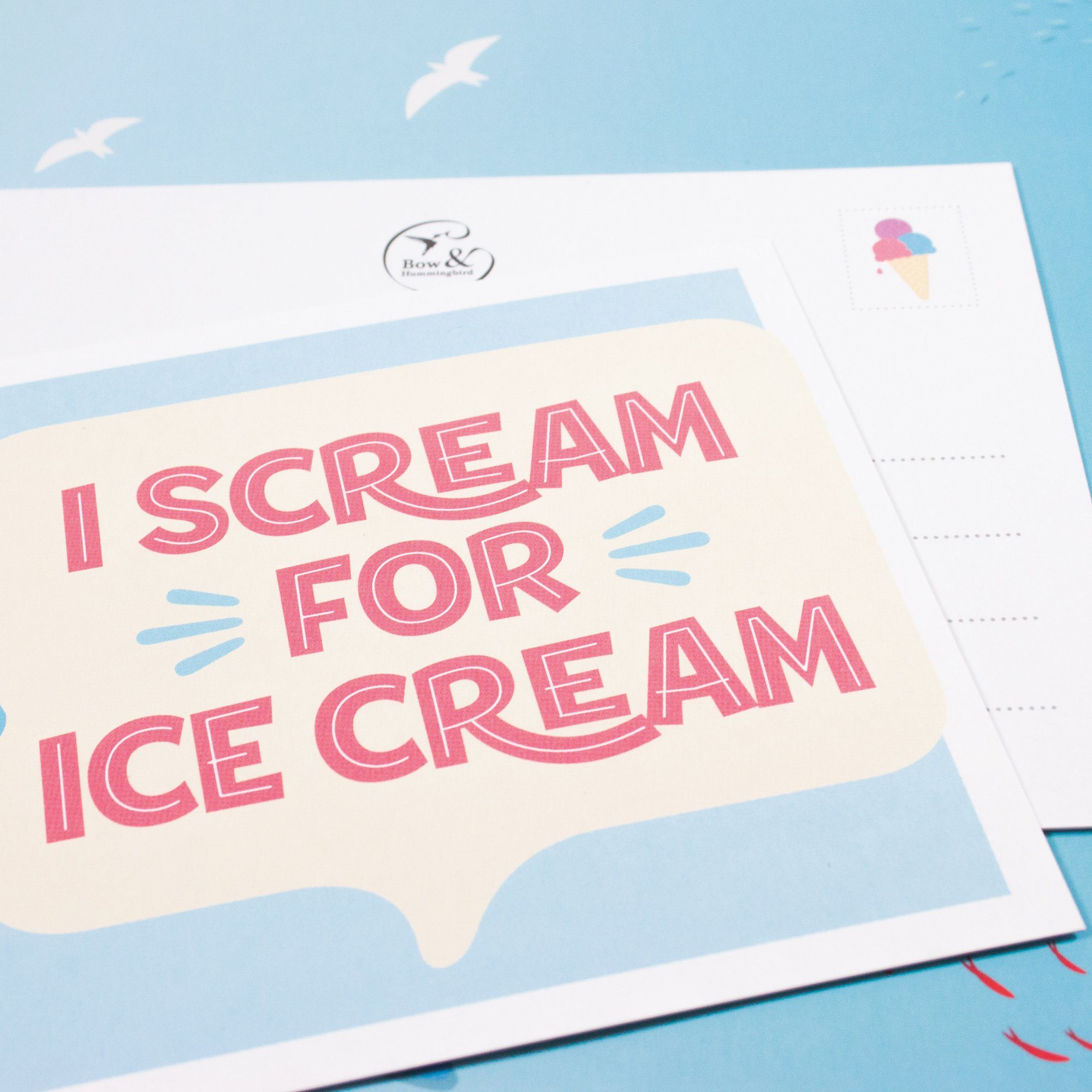 100 cream, I Hummingbird scream Bow for % Postkarte & ice Postkarte Recyclingpapier
