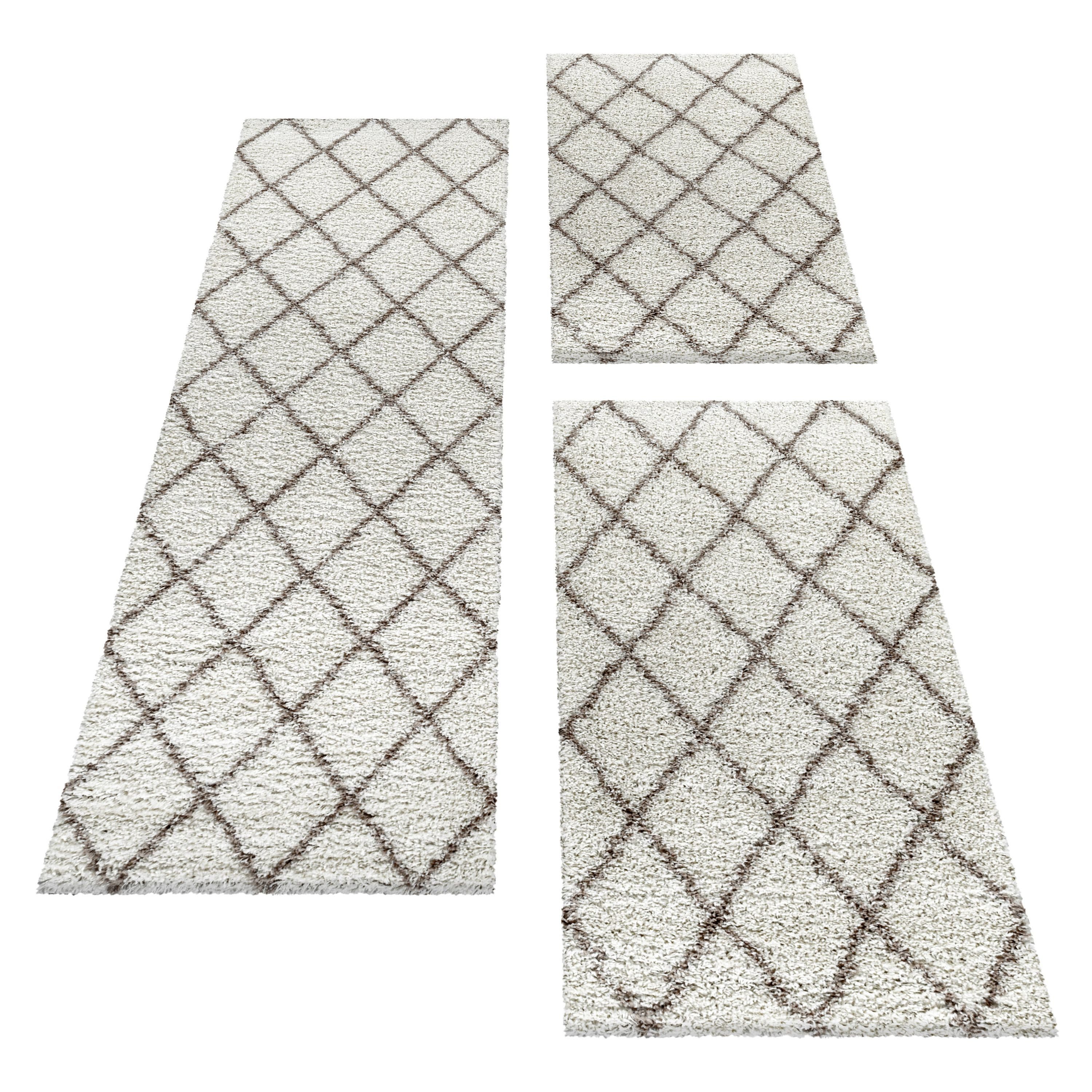 Carpettex Hochflor-Bettumrandung Geometrisch Design, Höhe 30 mm, (Bett-Set, günstig online kaufen