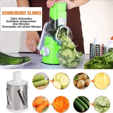 PFCTART Gemüseschneider Handgekurbelter Rollen-Mehrzweck-Gemüseschneider, Handschutz, Hochwertige Sicherheitsmaterialien