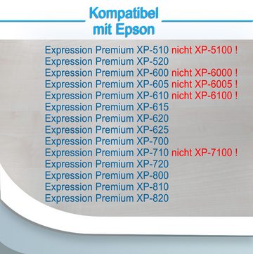 Druckerparadies 6er Pack Druckerpatronen 26 26XL kompatibel mit Epson XP-800 Tintenpatrone (6-tlg)