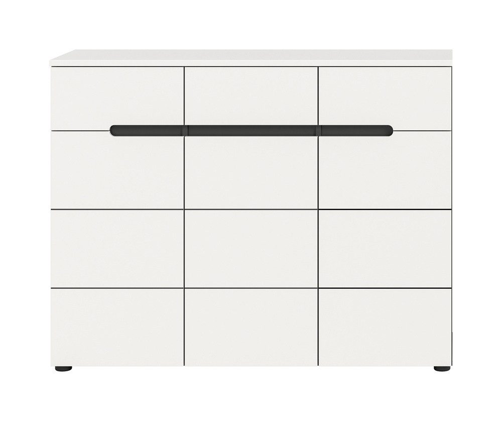 xonox.home Sideboard Schuhschrank Canu, Weiß / Basalt grau, 120 cm