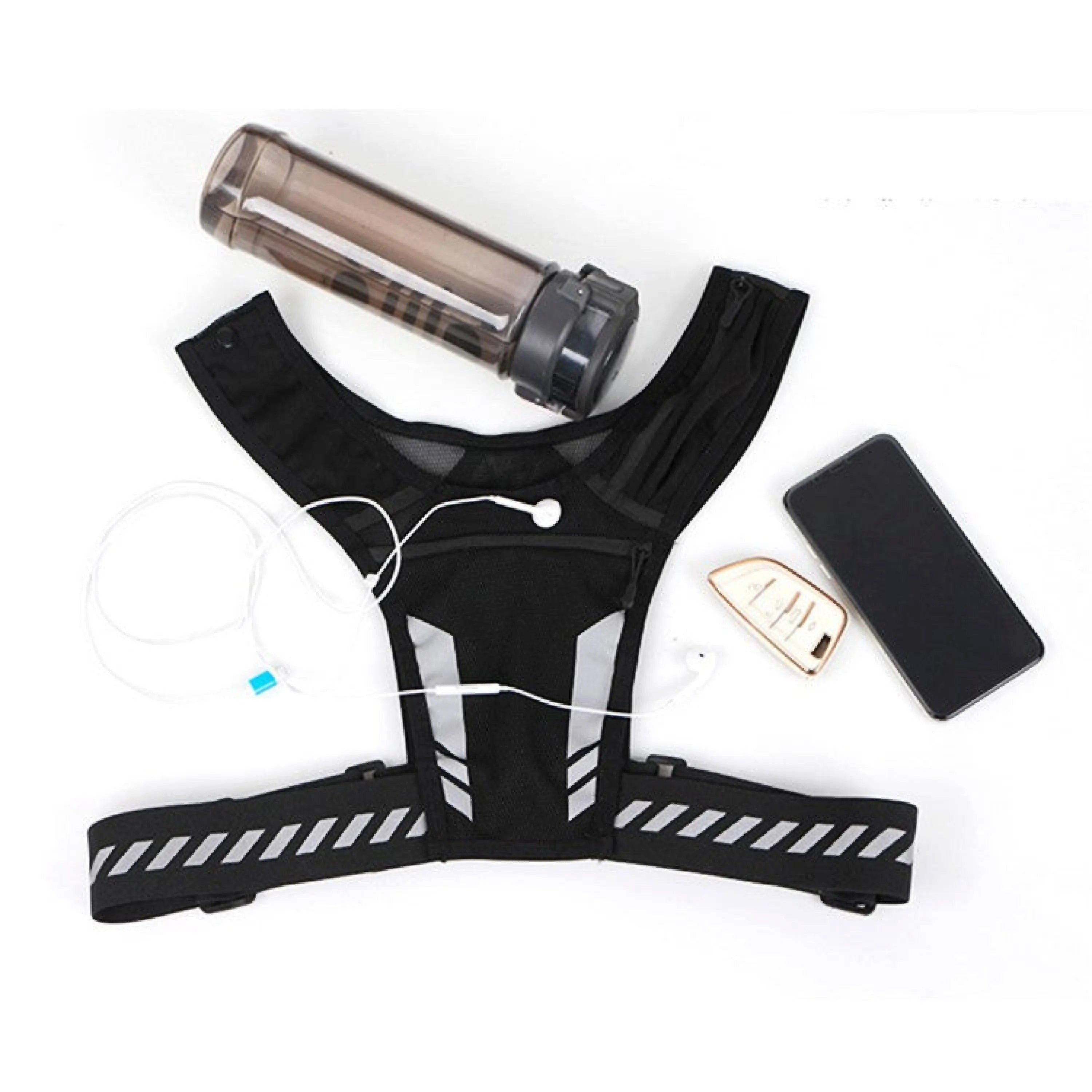 Sport-Knight® Funktionsweste Reflektierende Laufweste mit Handyfach, Sportweste ultraleicht