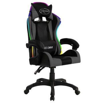 vidaXL Bürostuhl Gaming-Stuhl mit RGB LED-Leuchten Grau und Schwarz Gaming Sessel Compu