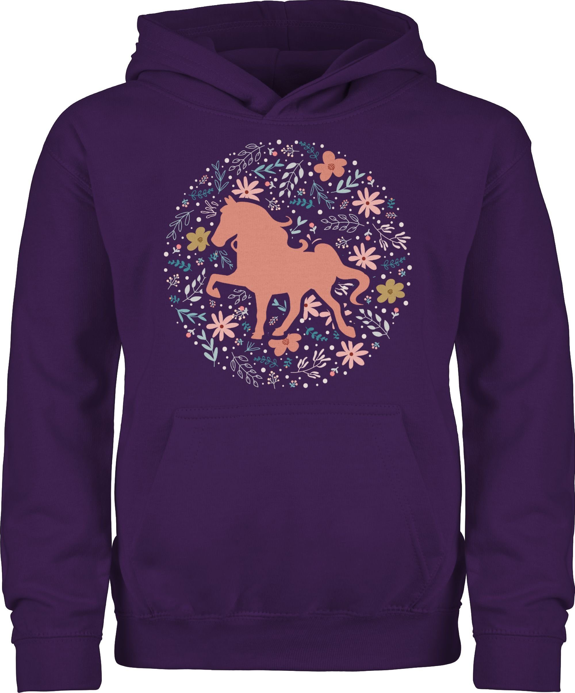 Hoodie Pferd mit Blumen