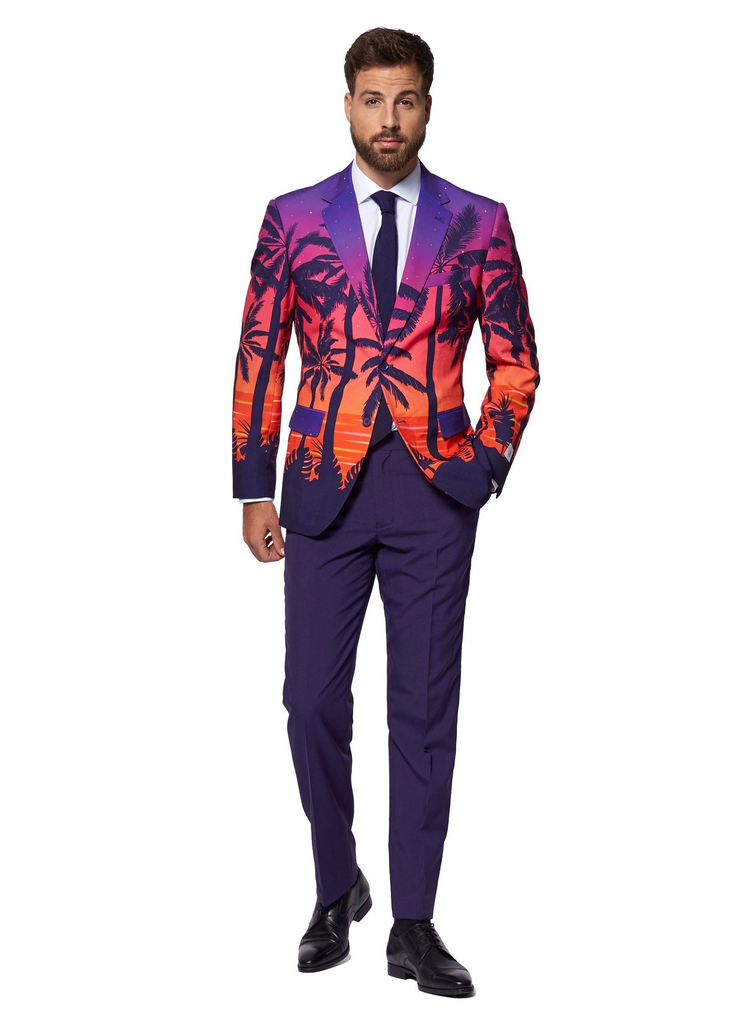 Opposuits Partyanzug Suave Sunset Kostüm Anzug - Sakko für Karneval, Südsee-Feeling in Anzugform