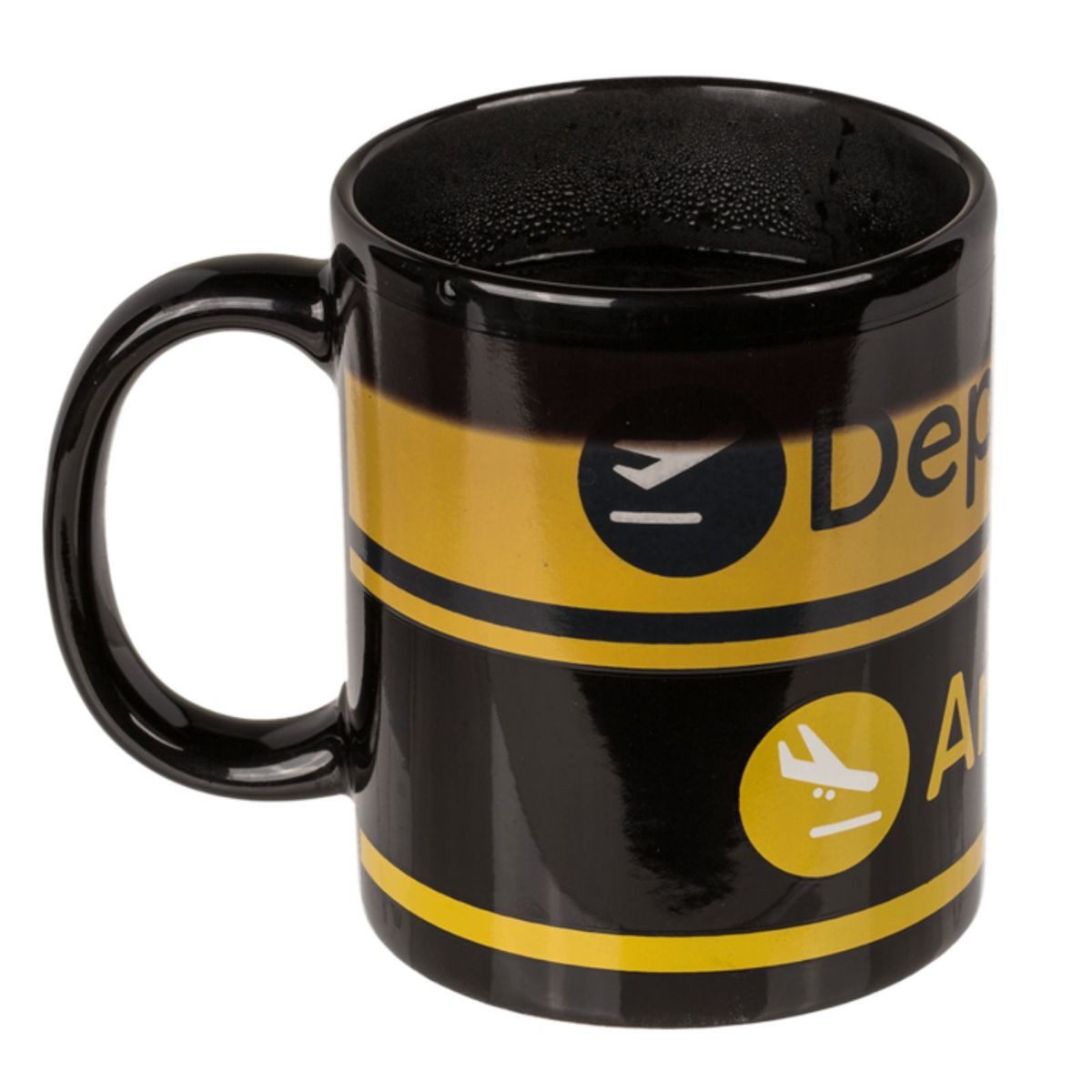 Out of the Blue Tasse Tasse Flughafen Farbwechseltasse 300 ml Thermotasse, 1-tlg., Steingut, lebensmittelecht