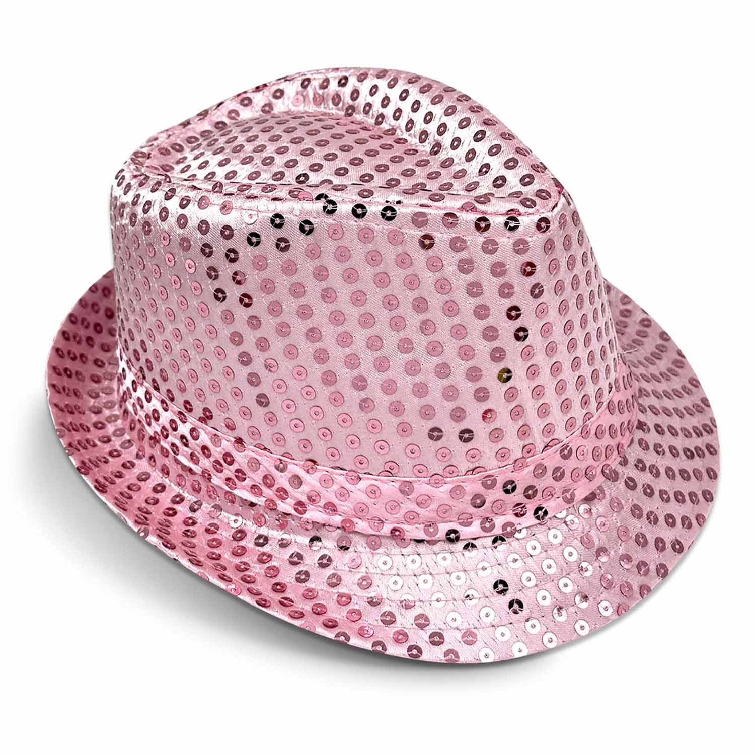 Party Factory Kostüm Pailletten Hut Rosa Einheitsgröße für Erwachsene Karneval, mit glitzernden Pailletten versehen