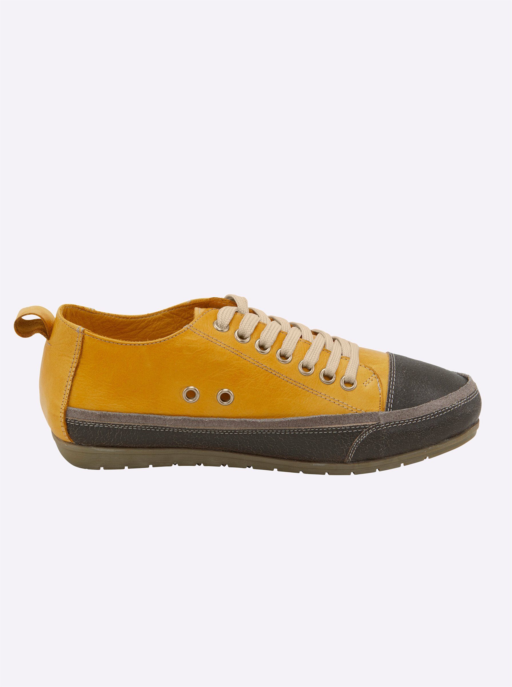 Esgano gelb-taupe Sneaker heine Wechselfußbett