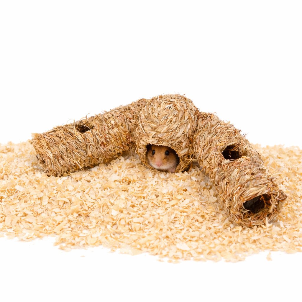 Ollesch Nagerhaus Nagertunnel aus Heu für Hamster und Mäuse