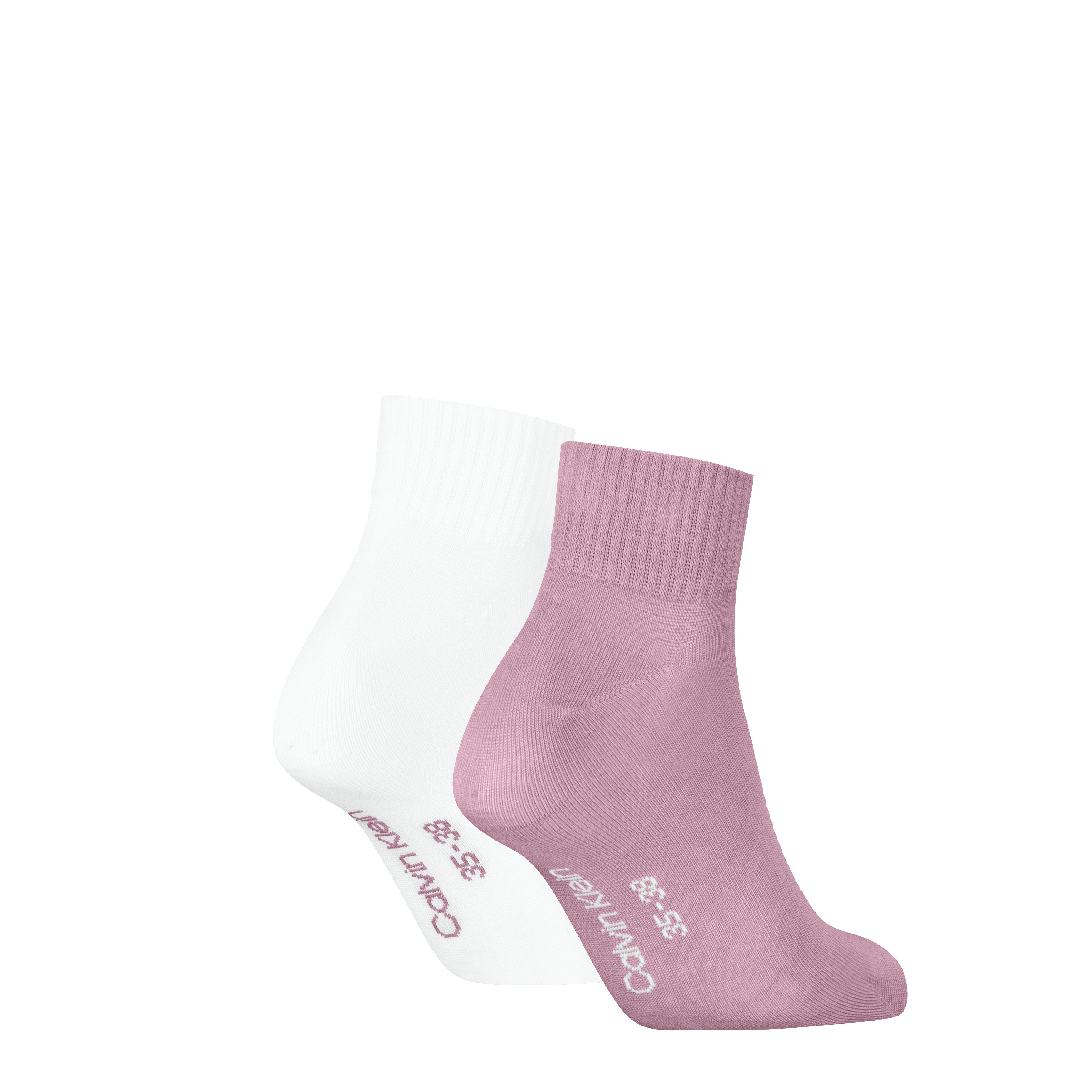 Calvin Klein Jeans Kurzsocken CKJ WOMEN QUARTER 2P MONOGRAM (2-Paar, 2 Paar) mit Logostickerei