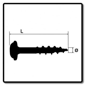 Kreg Schraube Pocket-Hole Linsenkopfschraube 38mm 100 Stk. (SML-C150-100) Vierkan