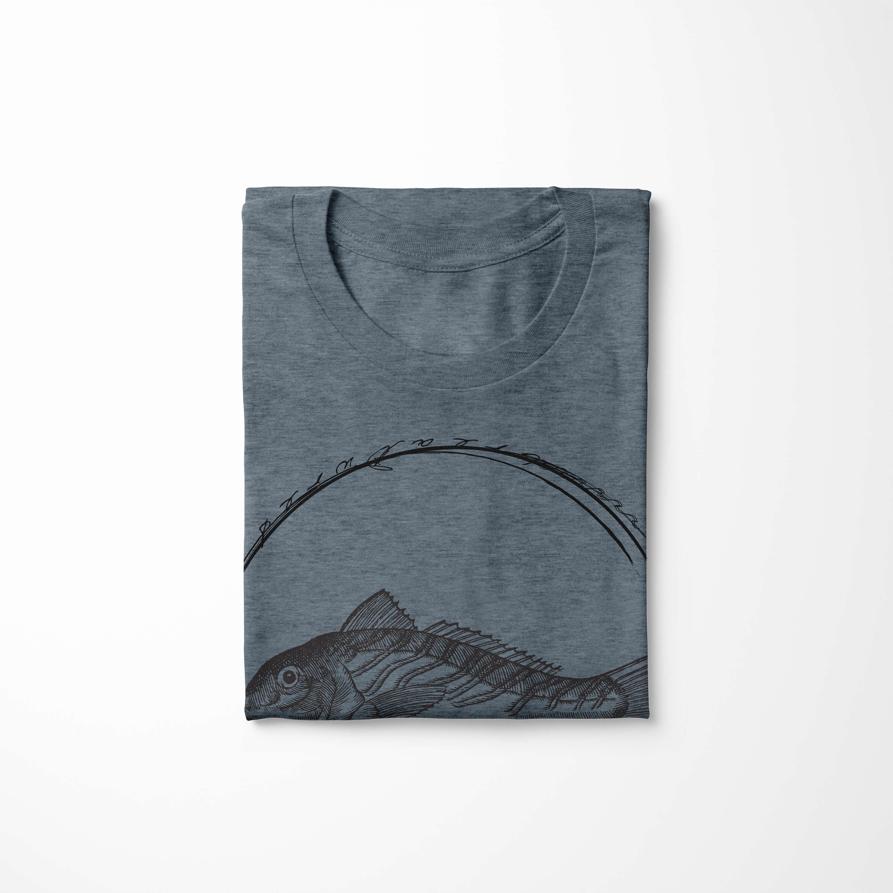 Sea feine 066 und Tiefsee Struktur Creatures, - Indigo Sinus sportlicher T-Shirt Sea Serie: T-Shirt Fische Art / Schnitt