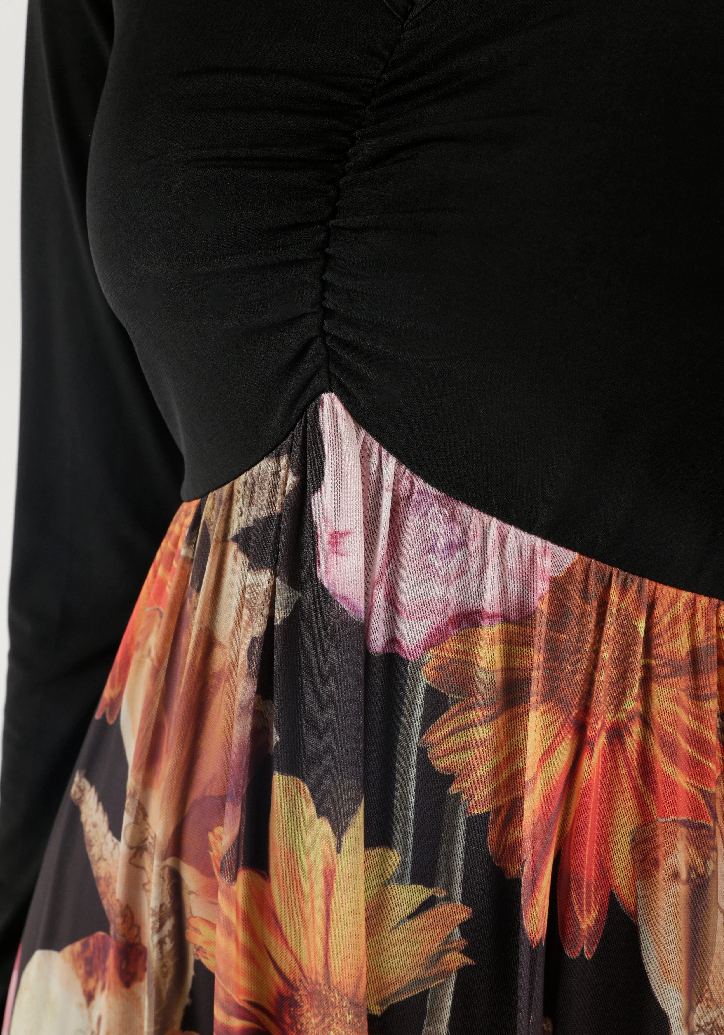 Aniston SELECTED Midikleid mit Raffung am V-Ausschnitt