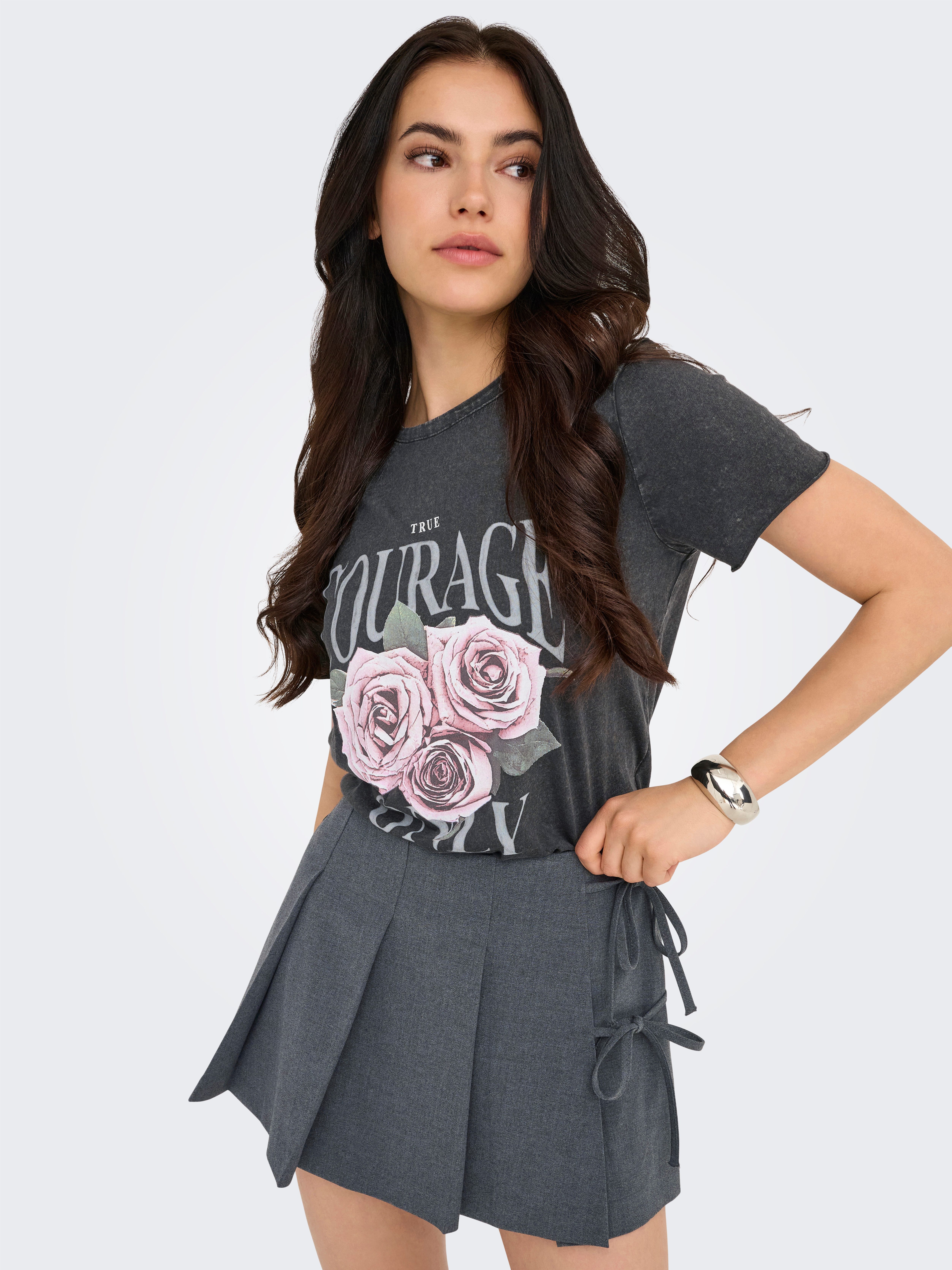 ONLY Rundhalsshirt ONLLUCY REG S/S TOP JRS NOOS unterschiedlich bedruckt günstig online kaufen