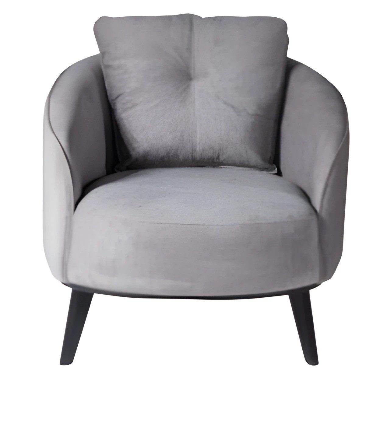 Sessel Designer Sessel Grau Textil Polyester mit elegantem Lounge-Design