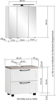 HELD MÖBEL Badmöbel-Set Lana, (Komplett-Set, 2-St), Badezimmer-Set, 2-teilig, 60 cm breit