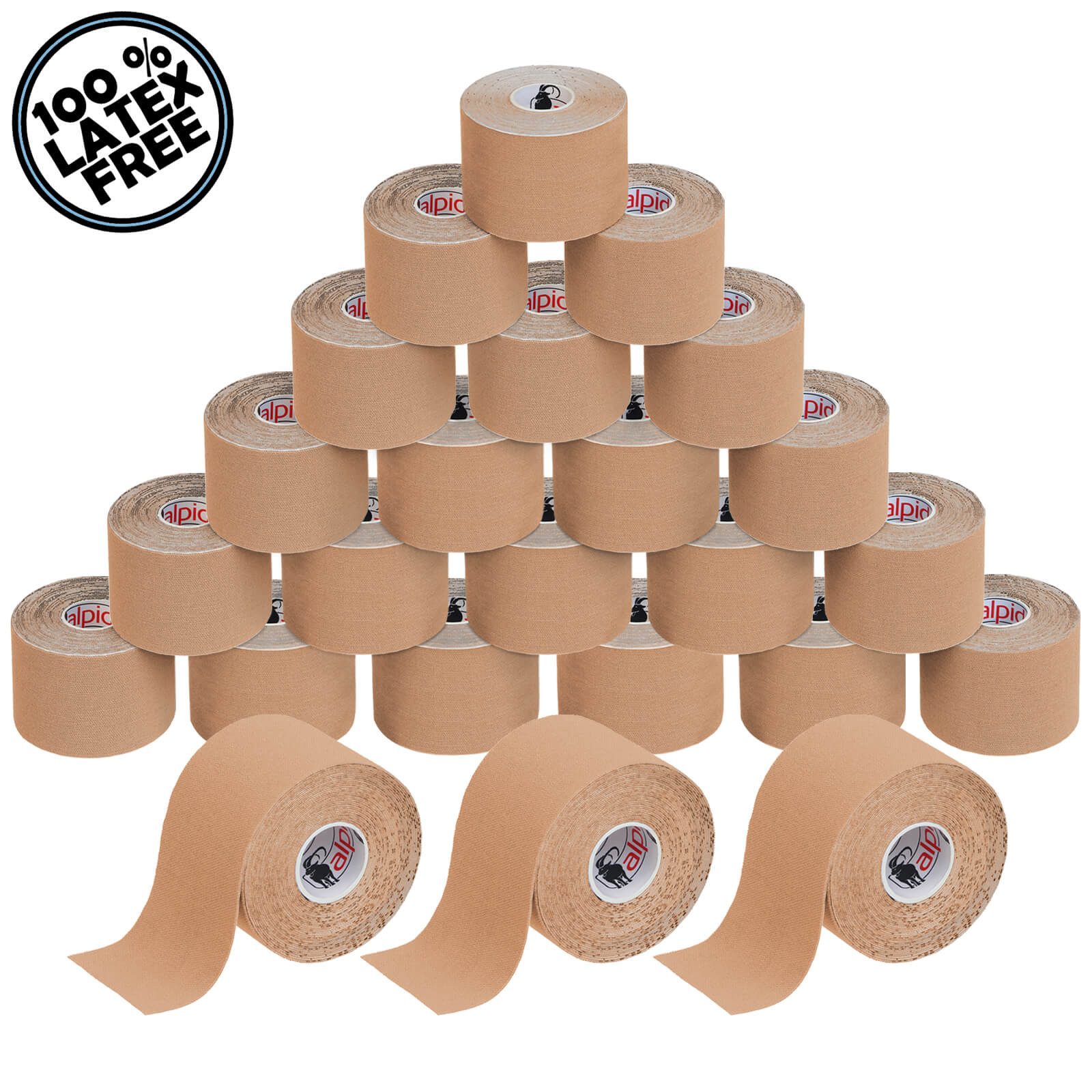 ALPIDEX Kinesiologie-Tape 24 Rollen Kinesiologie Tape 5 m x 5,0 cm in 11 Farben