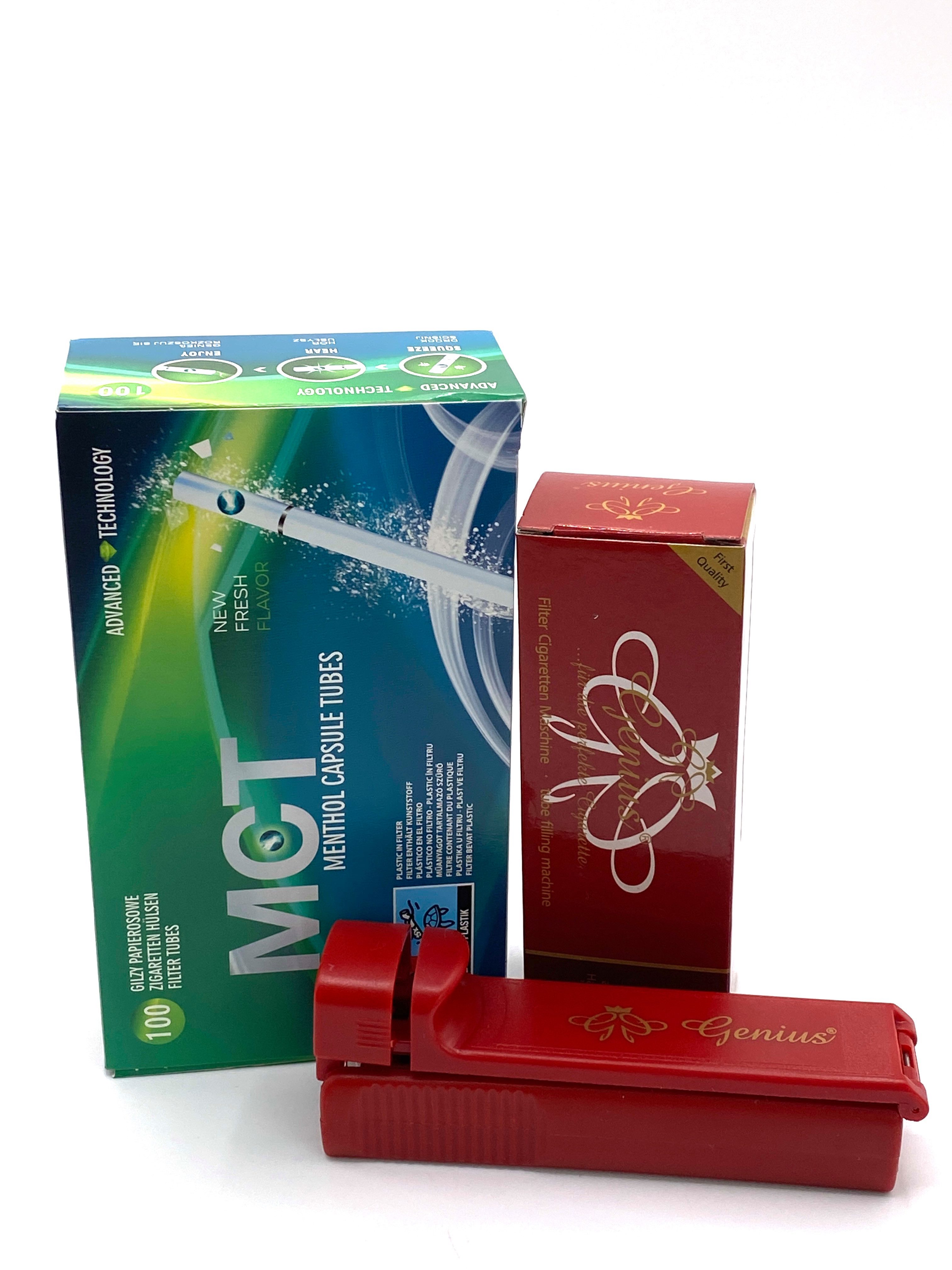 meytrade Filter-Set Frutta Menthol Fresh 100 Filterhülsen mit Geschmack + gratis Maschine