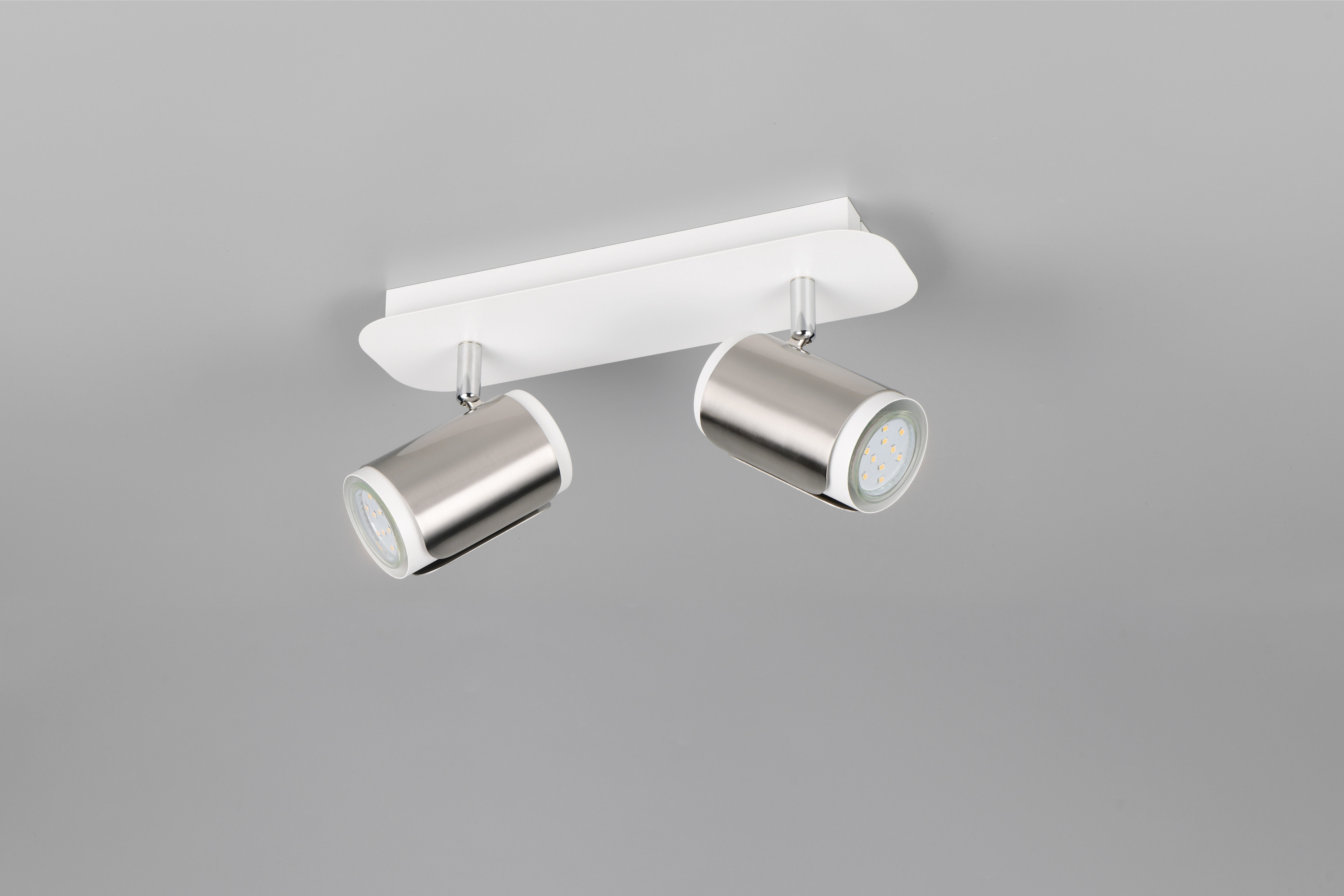 TRIO Leuchten Deckenstrahler GILLAN, Spot 2-flammig, exkl 2x GU10 max 10W, 30x16x12 cm (B/H/T), Leuchtmittel wechselbar, warmweiß - kaltweiß, als Wandstrahler oder Deckenstrahler montierbar, Spots schwenkbar