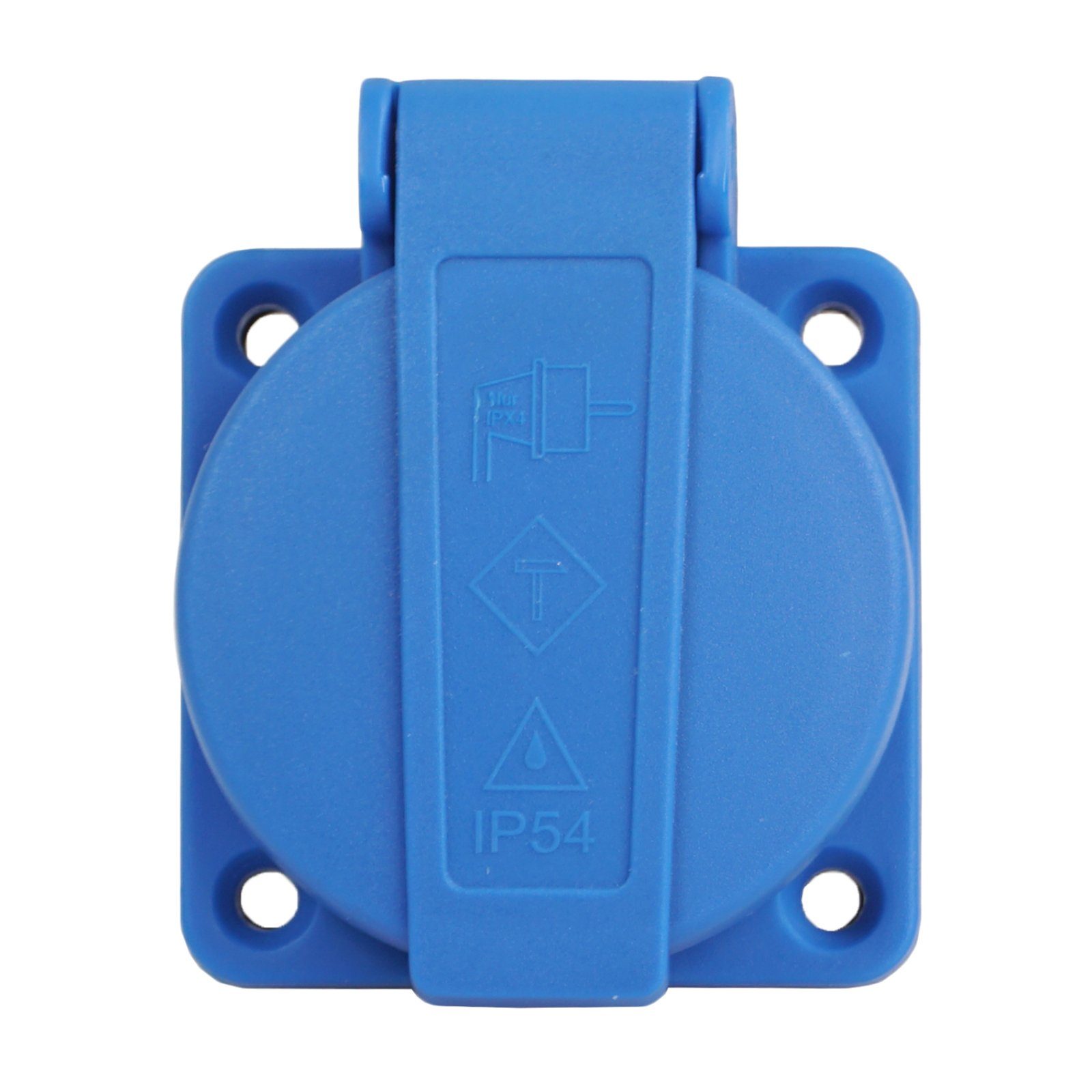 ADELID Steckdose, Schuko Einbausteckdose Anbausteckdose 1-Fach 16A 230V IP54 Blau