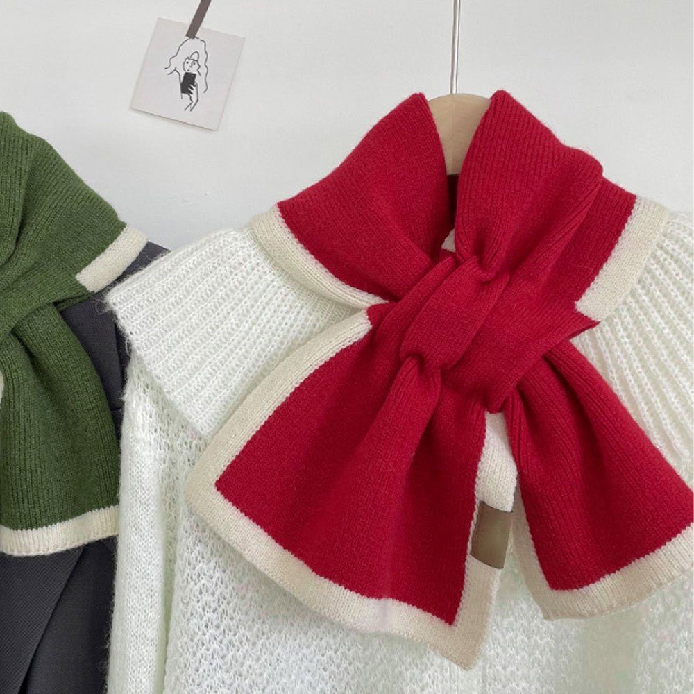 Winter Modeschal einfarbig Rot LAKKEC Schal, Strickschal 26×88 Mode Warm Damen glatt weich Kurzer