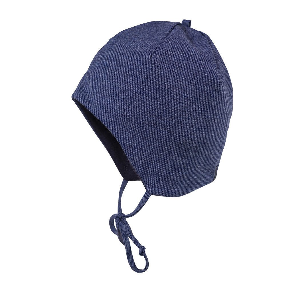 Jerseymütze BABY-Mütze, ausgenäht Ringeljersey, Band, Futter