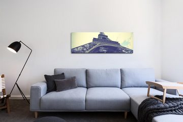 möbel-direkt.de Leinwandbild Bilder XXL Eifel Turm von unten Wandbild auf Leinwand