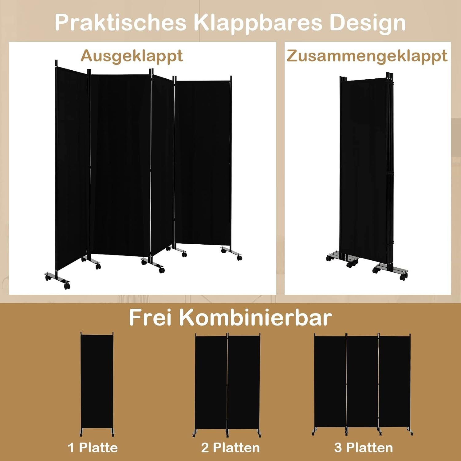KOMFOTTEU Raumteiler Paravent, 225 x 173 günstig online kaufen