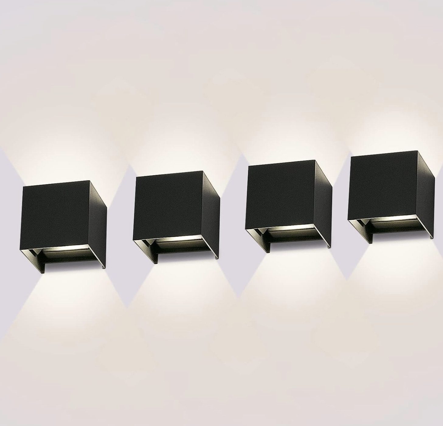 TSE Mikrofon LEDMO EU830DD LED Wandleuchte 4er Set 12W IP65 Up Down 4000K