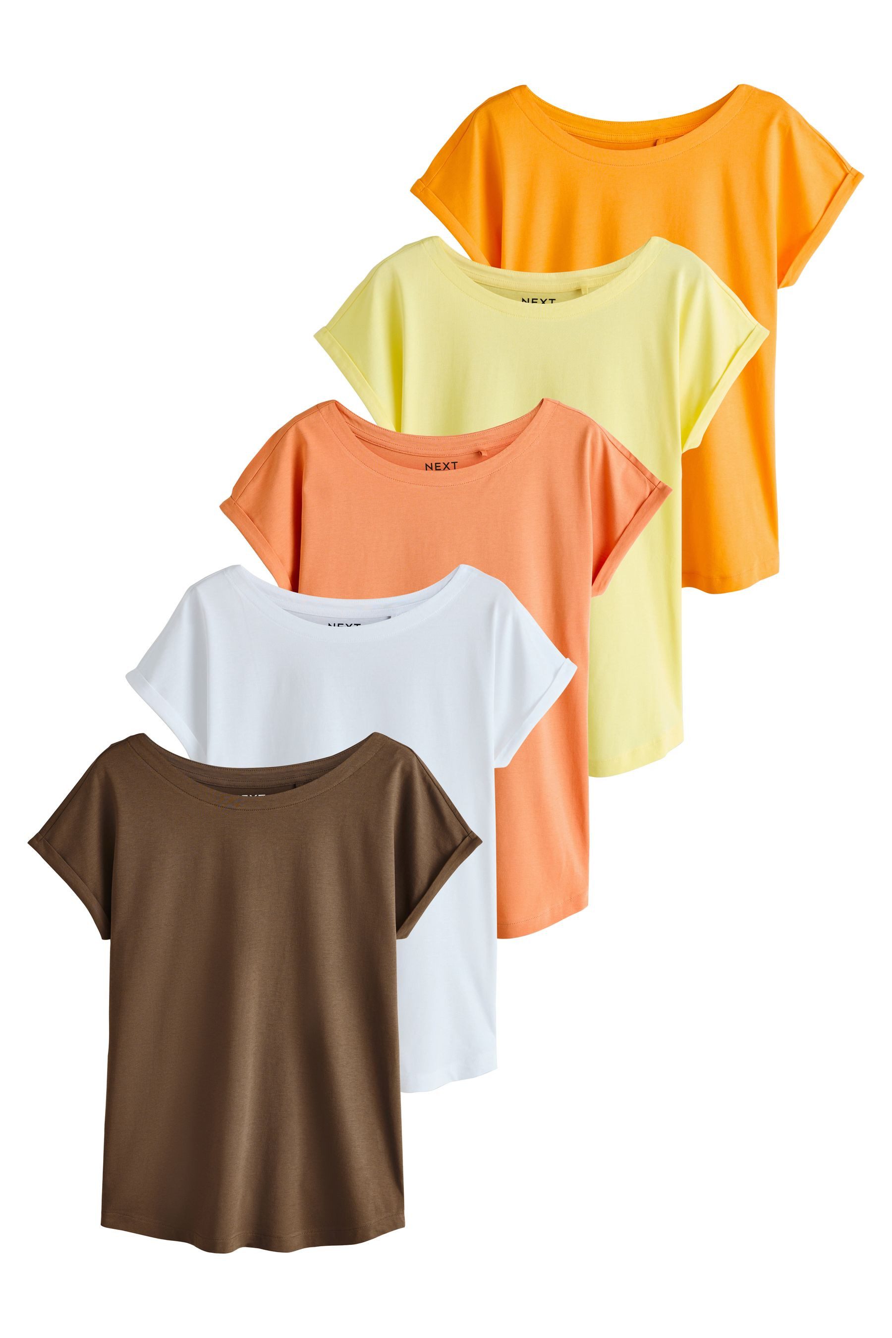 Next T-Shirt T-Shirts, V-Ausschnitt und Flügelärmel, 5er-Pack (5-tlg)