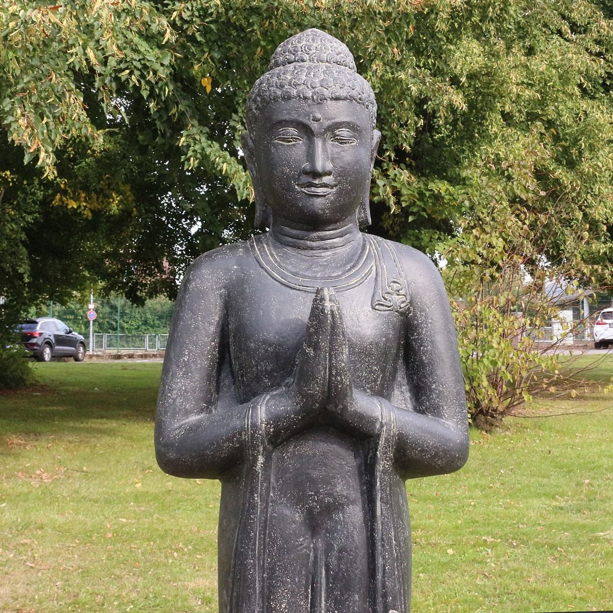 Oriental Galerie Dekofigur XXL Lebensgroße Buddha Garten Steinfigur Greetings 190 cm (1 St)