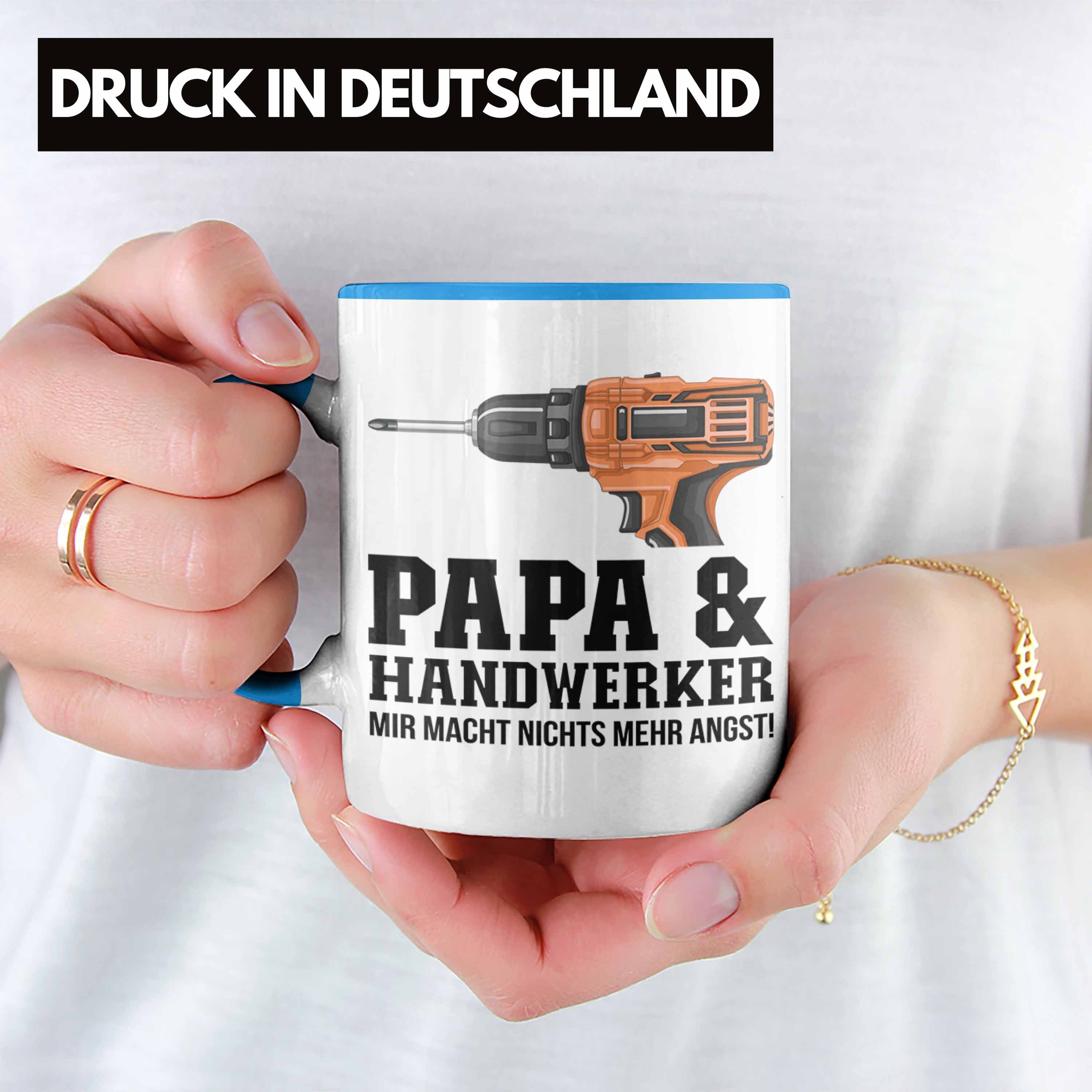 Trendation Papa Geschenkidee Blau Handwerk - Tasse Vater Tasse Handwerker und Trendation für