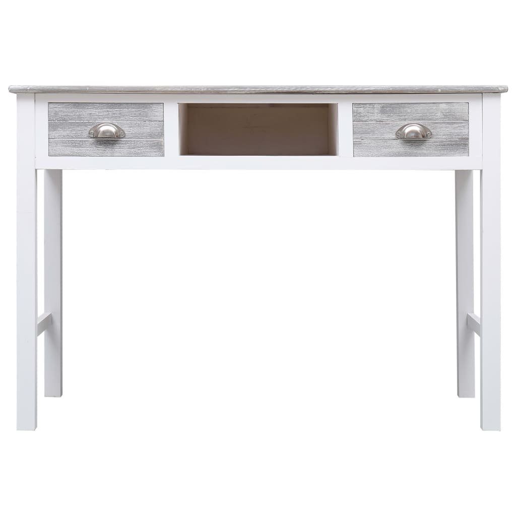 grau Weiß 110×45×76 vidaXL Schreibtisch und Weiß Holz Schreibtisch cm grau und Grau |